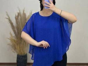 شومیز حریر شنل دار طرح اشکی
