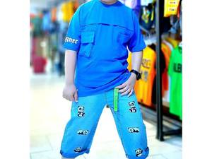 ست بلوز شلوارک پسرانه لی کاغذی