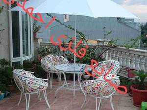 خرید میز صندلی صدفی ویلای باغی در رشت