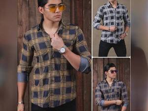 پیراهن چهارخانه آستین بلند