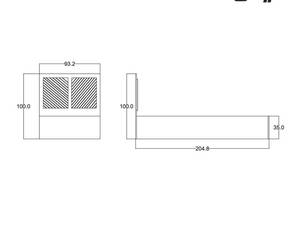 تخت خواب یکنفره اعیان مدل FH422 سایز 90x200 سانتی متر