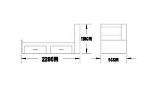 تخت خواب یکنفره اعیان مدل FH302 سایز 90x200 سانتی متر