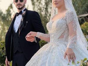 لباس عروس  عربی پرکار در رشت