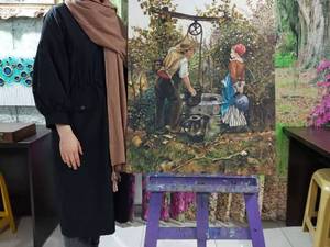 آموزش رنگ روغن روی بوم در شمشیری تهران