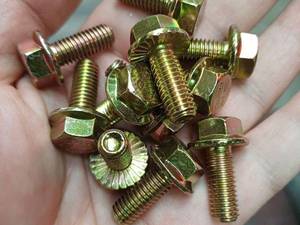 پیچ فولادی واشردار زرد