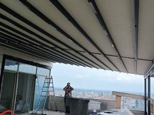 سایبان متحرک پارچه ای برای پنت هاوس در آمل