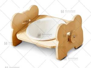 ظرف غذای پایه‌دار لونا سرامیکی پایه چوبی