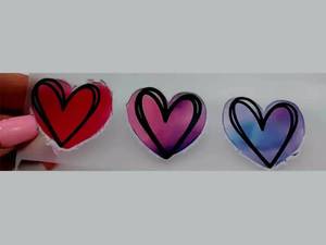 ترانسفر پارچه طرح قلب‌های رنگی