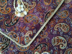 عسلی سرمه دوزی شده بته جقه کوچک