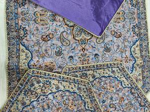 خرید رومیزی ترمه سه تکه ابریشم در انزلی