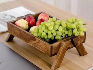 خرید سینی میوه خوری چوبی پایه دار در رشت