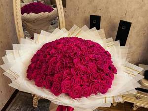 خرید و قیمت دسته گل 100شاخه رز شاین