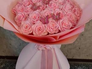 خرید و قیمت دسته گل رز روبانی شاین دار