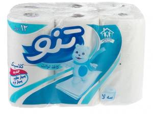 خرید و قیمت دستمال توالت رولی 12 قلو 3 لایه تنو