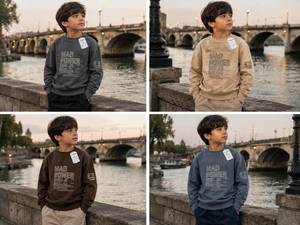 بلوز تک پسرونه یقه گرد قواره لش 