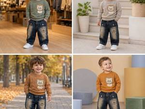 بلوز شلوار جین پسرونه طرح دار گلدوزی 