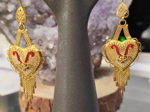 گوشواره کشمیری بزرگ طلای ۱۸ عیار