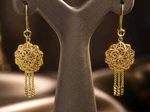 گوشواره بحرینی ۱۸ عیار طلا