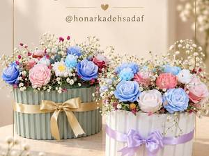 باکس گل شمع دست‌ساز 