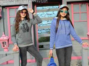 هودی دخترانه لمه دار