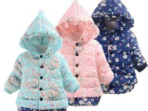 کاپشن دخترانه طرح گل در قشم