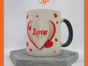 ماگ دسته حرارتی با دسته ساده و دسته قلبی